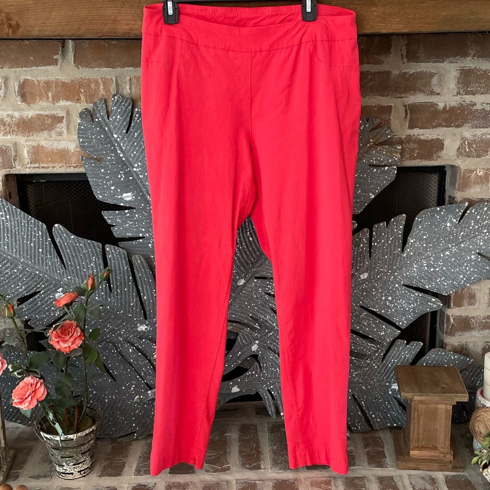 Slimsation By Multiples Coral Straight Leg Pants